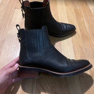 Coach Women's Bowery Boots in Black Leather with Charm